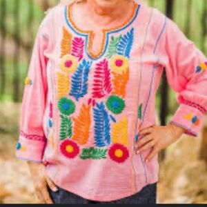 Sister Mary Tunic Top Pink Floral Size Medium